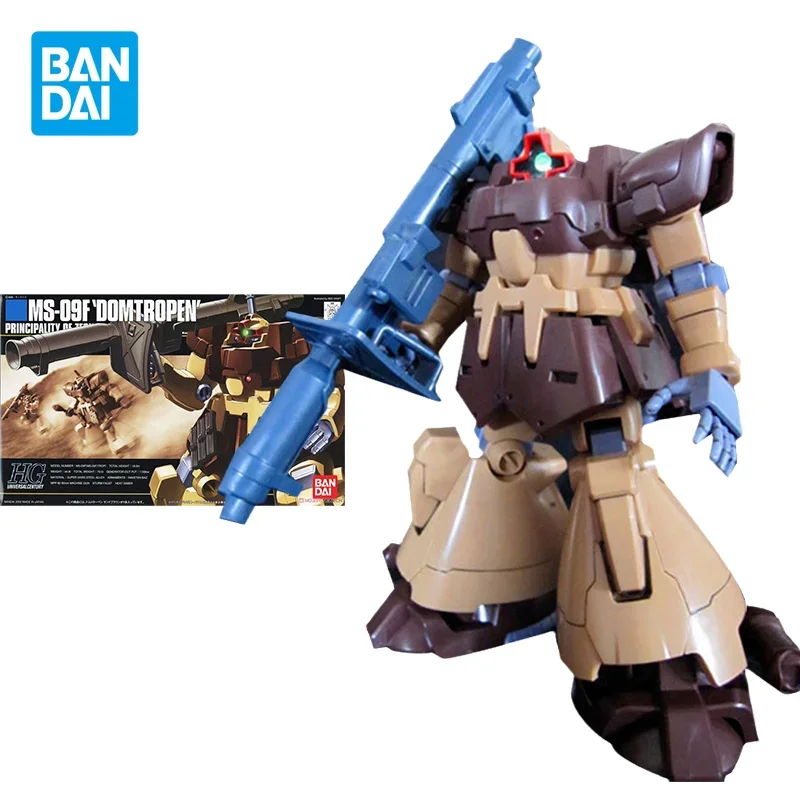 Bandai Original Gundam Model Kit Anime Figure HGUC 1/144 MS-09F DOMTROPEN Desert Color Action Figures Toys Gifts for Kids