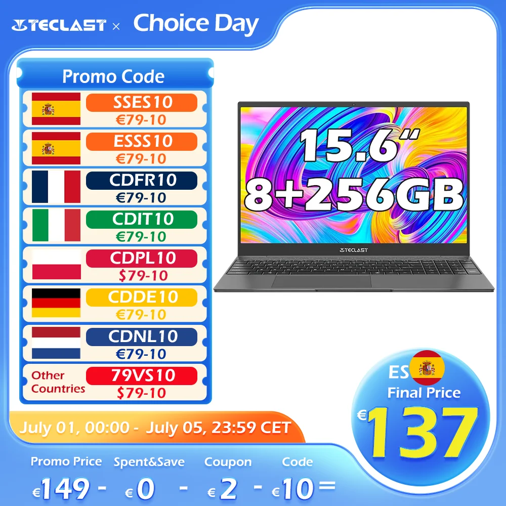 Teclast F15 Plus 2 Laptop 15.6 Inch Windows 11 Laptop 8Gb Ram 256Gb Ssd Gemini Lake N4120 Usb3.0 Mini-Hdmi Full Size Keyboard