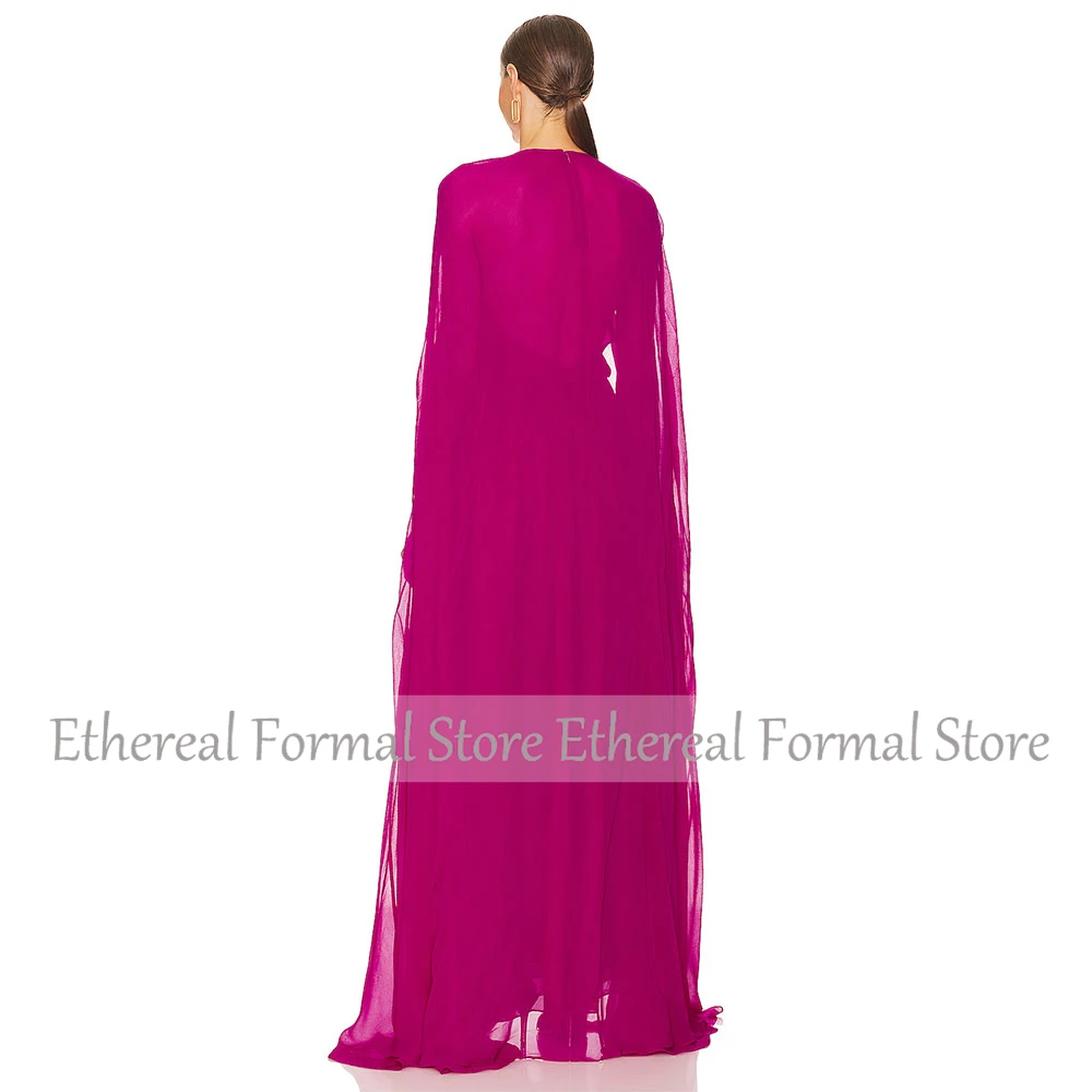 Hot Sale Women's Evening Gown A Line Evening Dress With Shawl Ankel Length Formal Party Dress 2025  Long Saudi Arabia Dress
