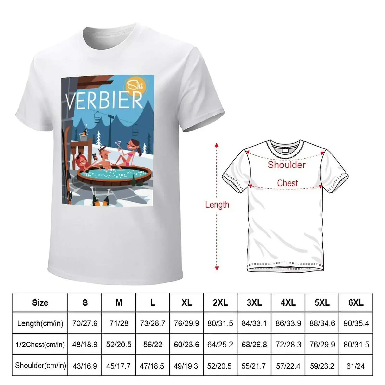 Ski Verbier Poster T-Shirt baggy shirts customizeds sublime summer top men t shirts high quality