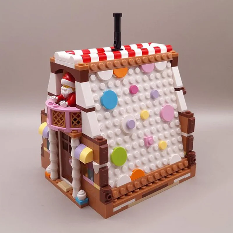 497 PCS MOC Aanpassen Kerst Serie 40809 A-Frame Gingebread Huis Model Bouwsteen Baksteen Creatieve Montage DIY Speelgoed geschenken