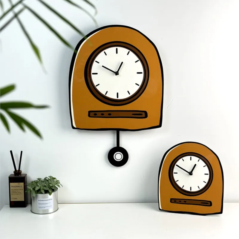 MOMO Creative Merad No Punch Swing Clock Modern Simple Fashion Household Wall Clock Mute Personalised Decorative Clock