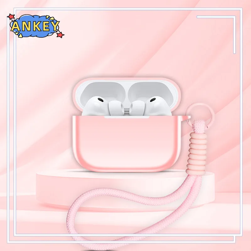 Funda para Apple AirPods Pro 3 Carcasas protectoras suaves con accesorios de cordón de nailon