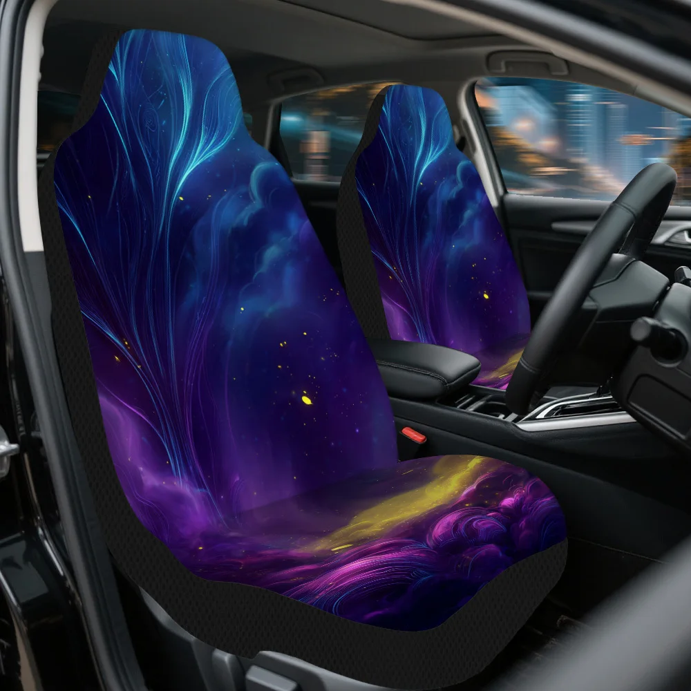 Set Of 2, Car Seat Covers With A Deep Night Sky Design – Universally Compatible, Sturdy High-Quality Protectors, Complete Set Fo