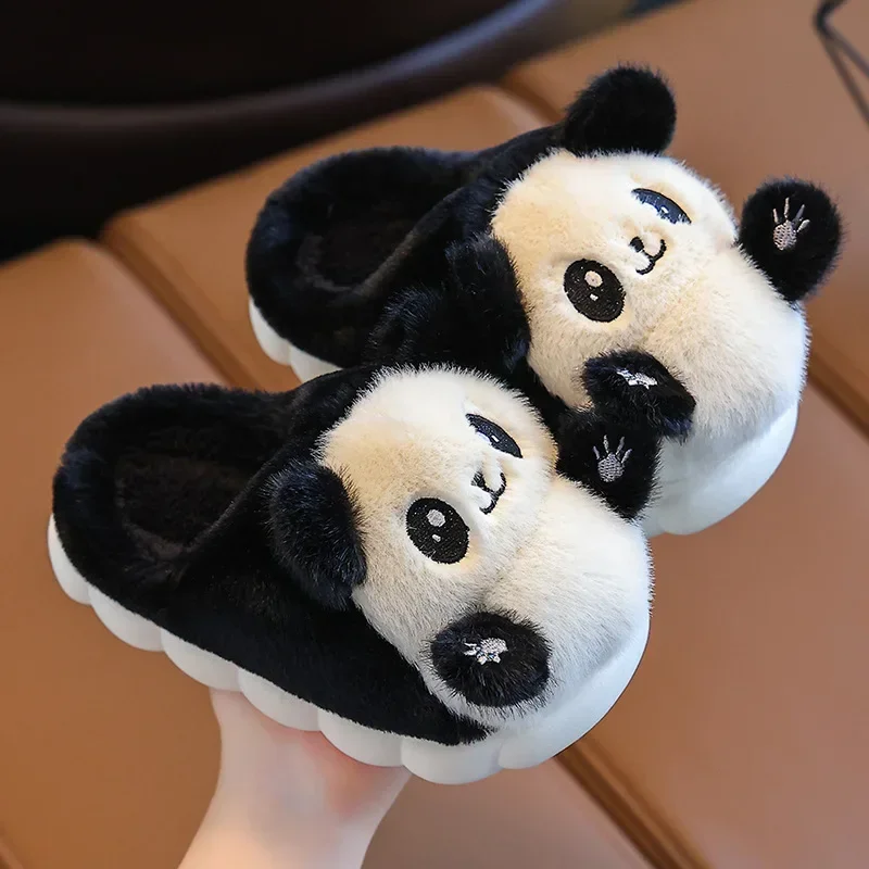 Pantuflas Child Cotton Slipper Winter Boy Indoor Home Cute Plush Panda Girl Cotton Shoe Kid Slipper Sandalia Infantil Menina슬리퍼