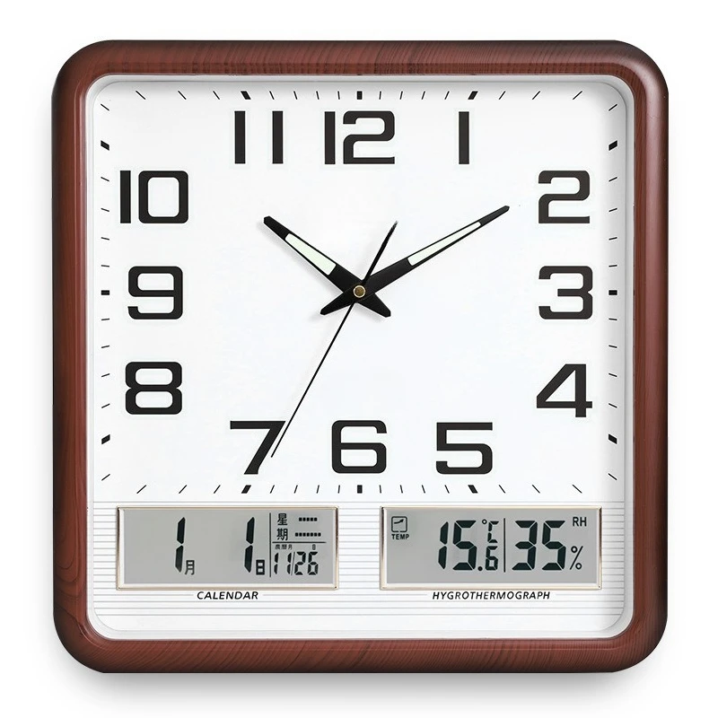 

Electronic wall clock living room, modern silent, minimalist calendar, automatic