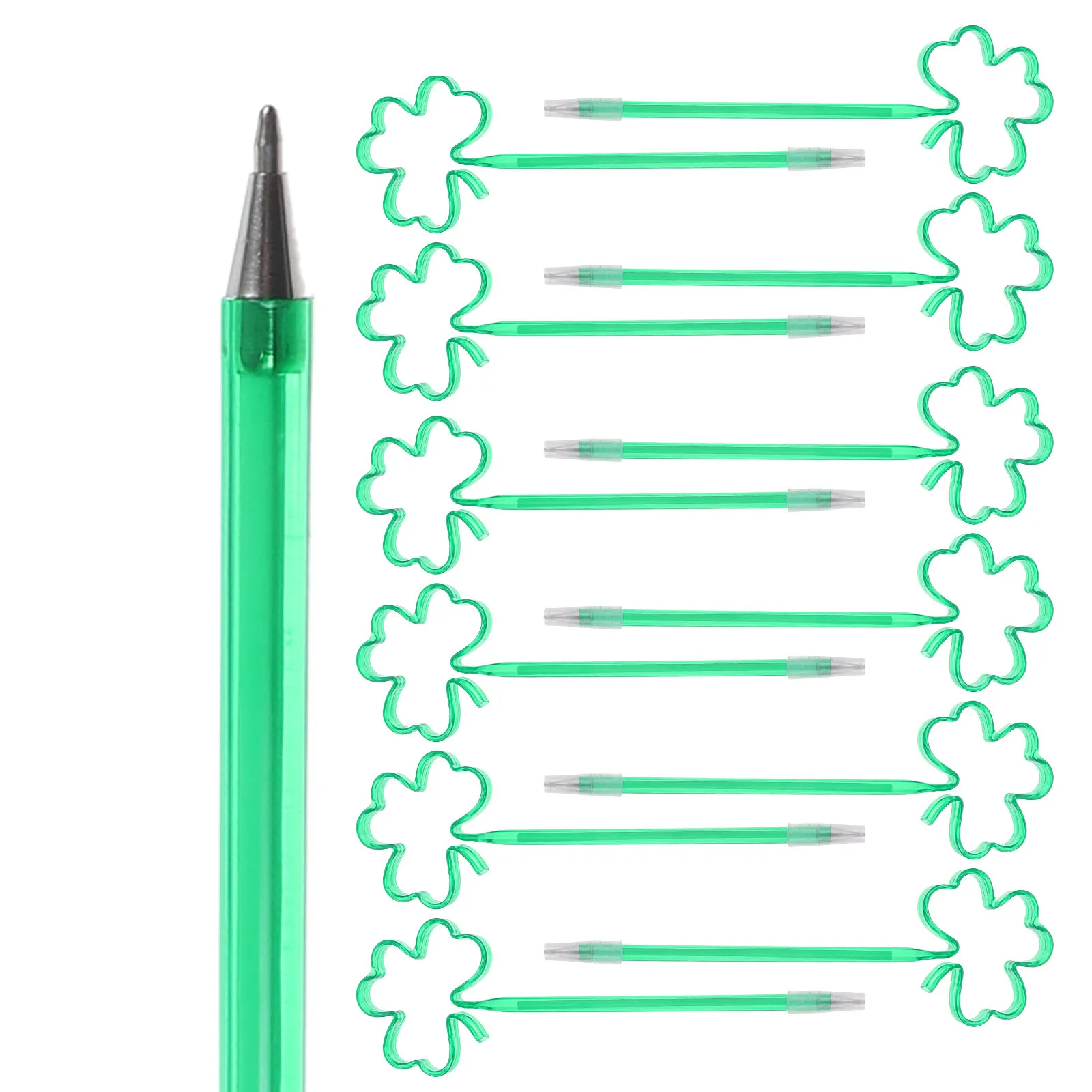 

20 шт., шариковые ручки с реалистичным клевером, быстросохнущие чернила, гладкие ручки для письма для студентов, детей, новинка, декоративная ручка с цветком, офисная ручка