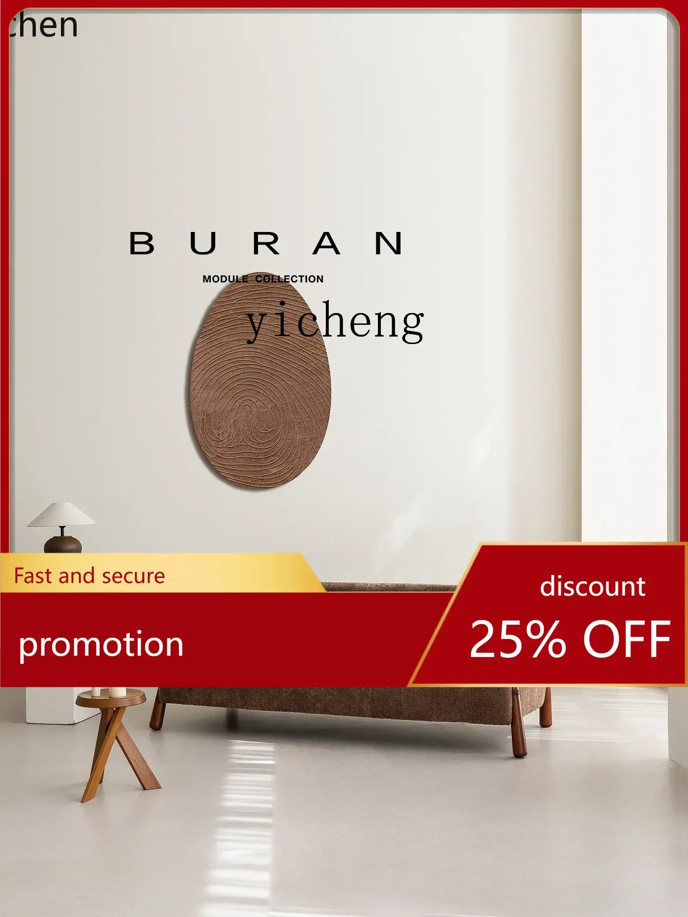 

HT Mid-Ancient Cream Style Solid Wood Fabric Creative Straight Row High Backrest Retro Ash Three-Seat Sofa