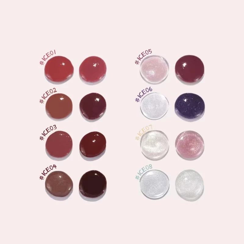 LEEMEMBER Double-Headed Crushed Ice Series Two Effect Lip Tint Gloss Glaze Water Mirror Surface Glossy Moisturing Liquid Makeup