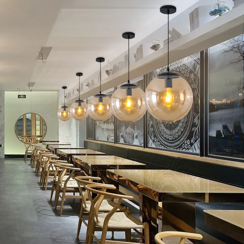 Nordic Restaurant Bar Light Modern Simple Single Head Creative Personalized Clothing Store Bubble Glass Ball Chandelier