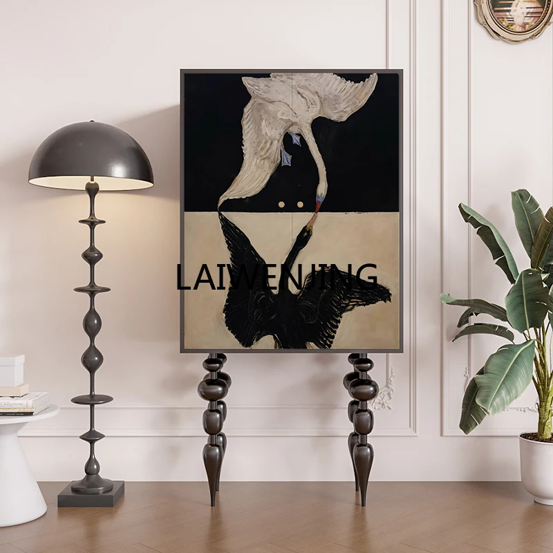 

MJY French walnut chest, bedroom against the wall, bedside storage, living room, high-foot storage cabinet