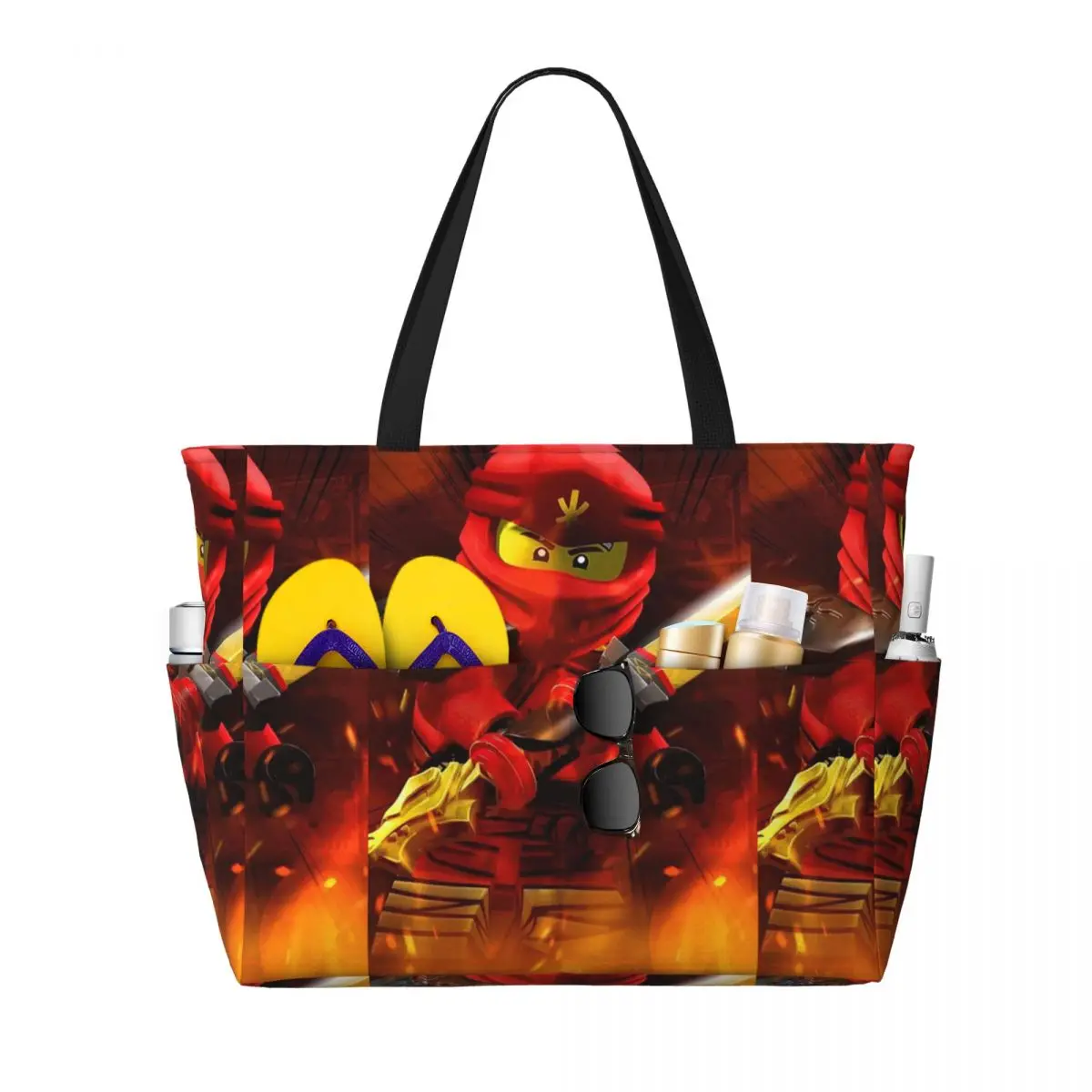 N-ninjagos Cartoon Game Beach Tote Bag Sport Gym Yoga Duffle Large Tote Bag Women Travel Bag Fitness bag