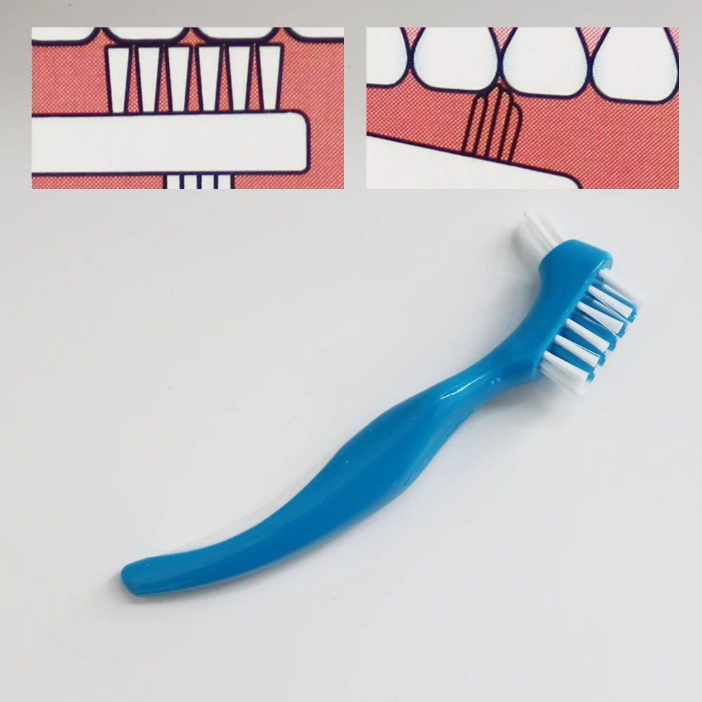 Denture Brush - Double Headed (Multi-Tufted and Angle-Trimmed Head)