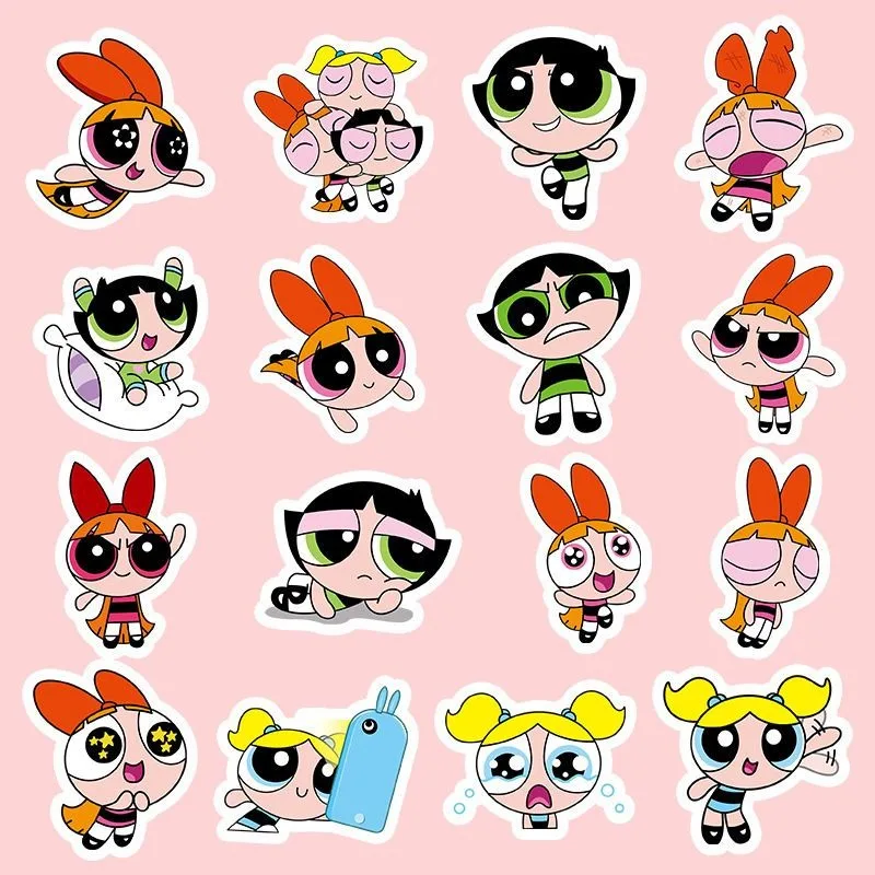 The Powerpuff Girls Cartoon Animation 50 Diy Graffiti Stickers Suitcase Water Cup Laptop Waterproof Small Pattern Stickers