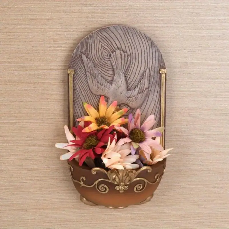 

Trinity Dove Holy Spirit Holy Water Font Wall Plaque Resin Religious Home Decor First Communion