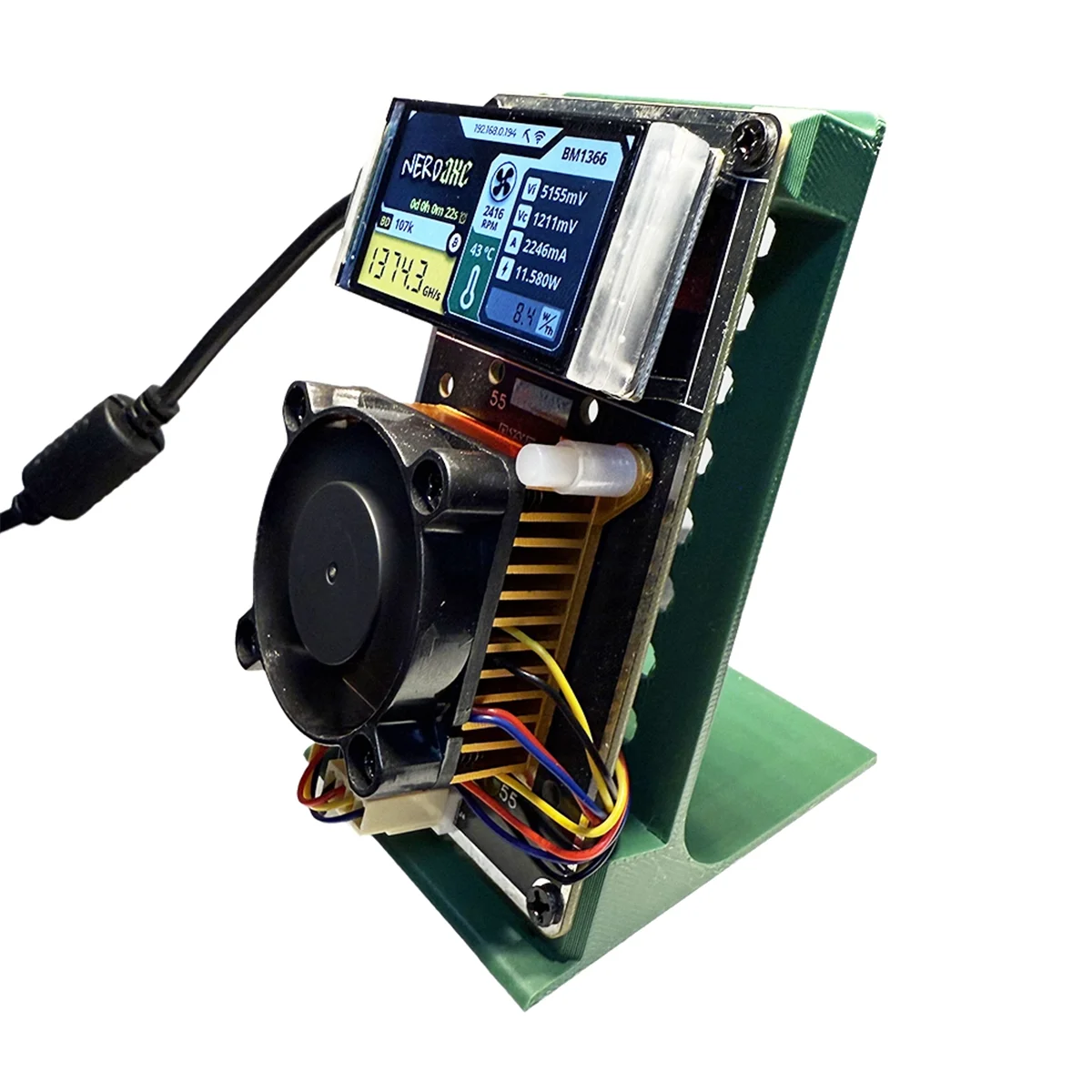 N33R_NerdAxe NerdMiner Bitaxe BM1366 ASIC Chip Vertical Miner UK PLUG