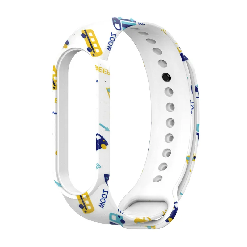 National Style Printed TPU Strap for Mi Band 6 5 4 3 Replacement Wristband for Xiaomi Smart Watch XiaoMi mi band 6 Bracelet M7