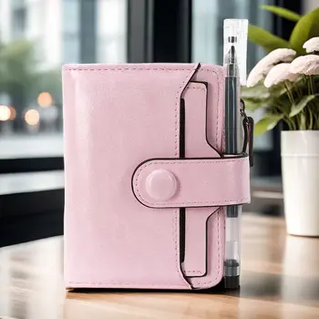 מיני מחברת a7 binder כרטיס ארנק רב תכליתי עור רך נייד פנקס קטן, עם 40 עמודים פנימיים