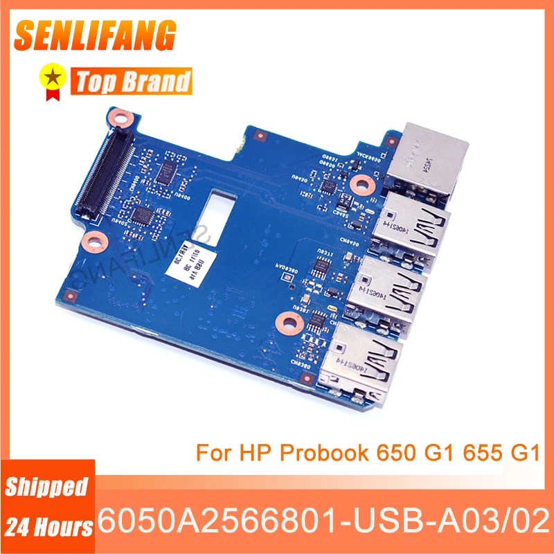 

For HP Probook 650 G1 655 G1 Authentic Card Reader Ethernet USB Port Board 6050A2566801-USB-A03 6050A2566801-USB-A02