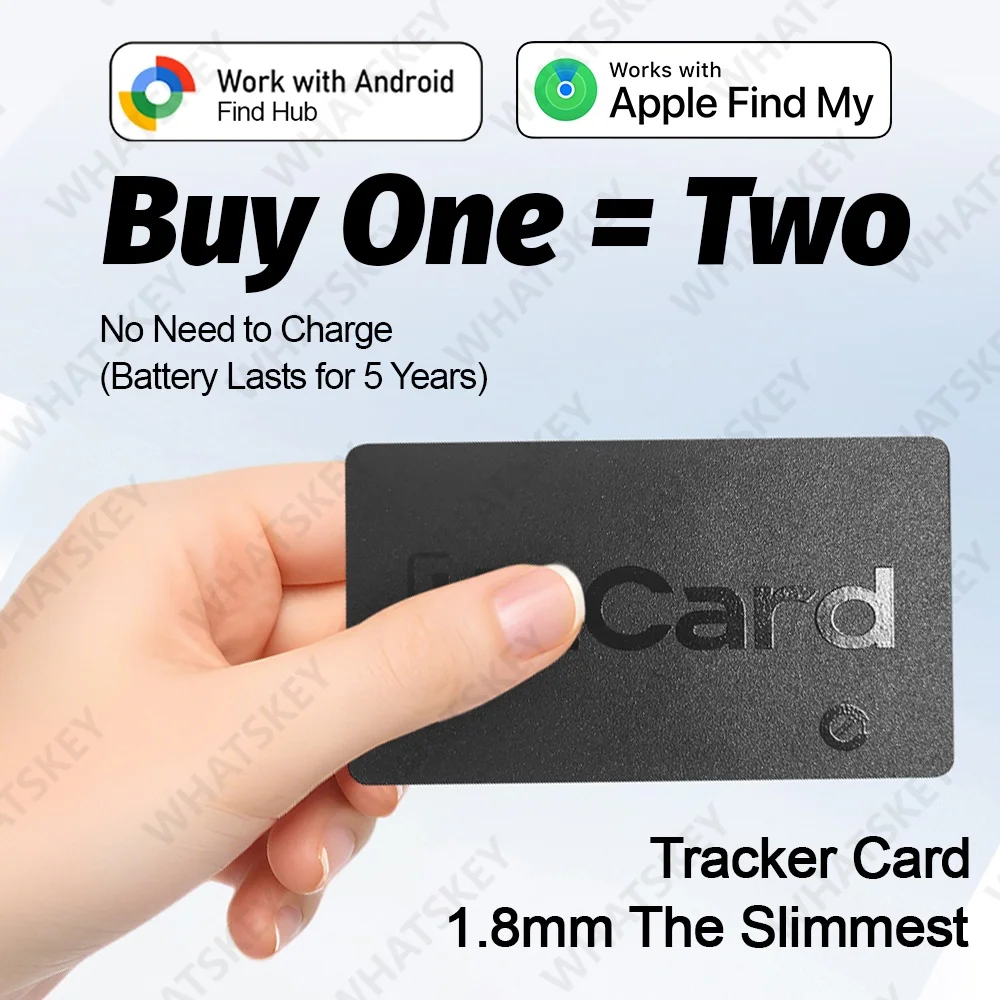 Wallet Tracking Card Ultra-thin GPS Location Smart Anti-loss Tag for Android Find My Bluetooth Device Long Battery Life Key Find
