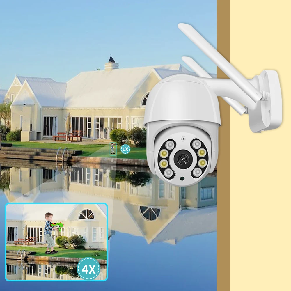 8MP PTZ WIFI IP Camera CCTV Security Camera Outdoor HD Full Color Night Vision Waterproof AI Human Detection Wireless Camera