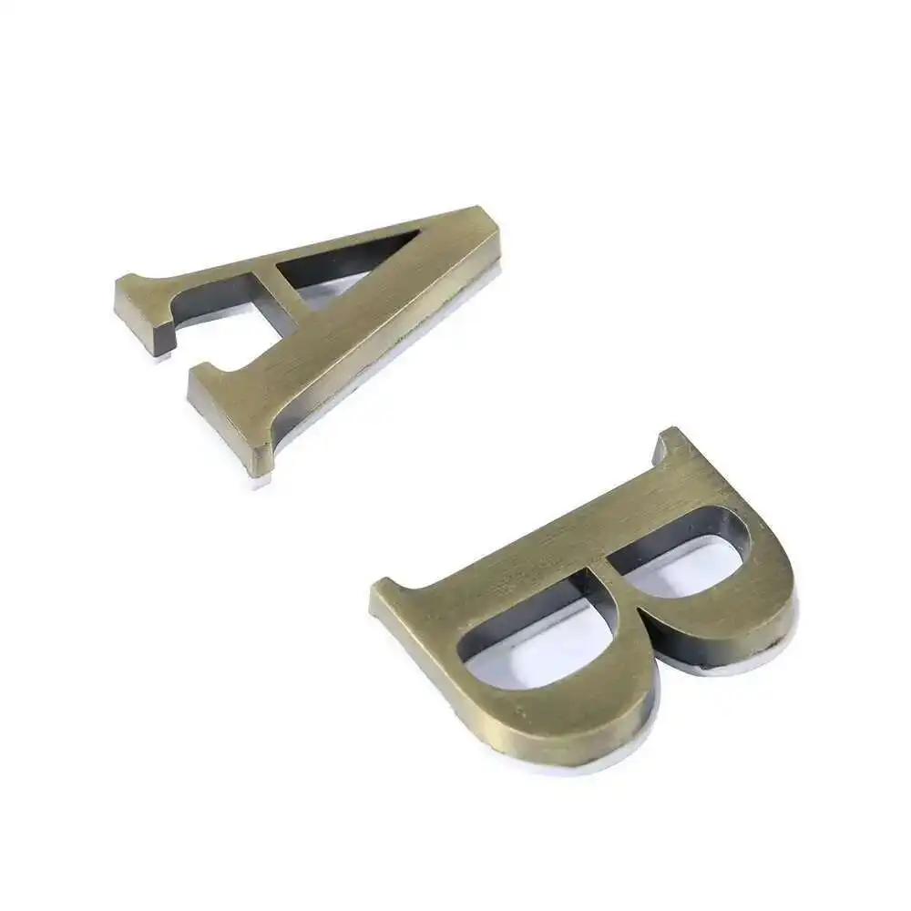 High Grade Custom Metal Bronze Digital Size English Letter Alphabetic Door Number Word Mounted Numbers Wall Letters Plate