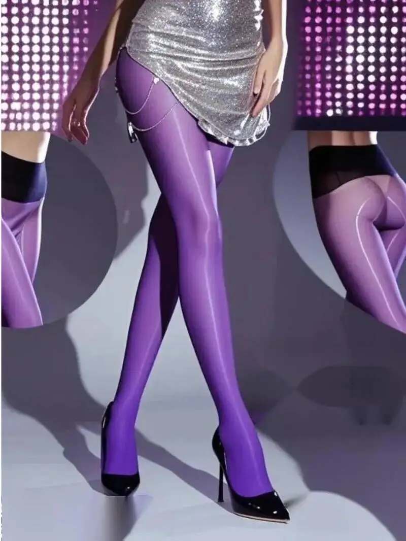 

360 Aurora Seamless Stockings Glossy Sexy Stockings 0D Aurora Stockings For Women Glossy Ultra-thin Transparent Crotchless OJ7S