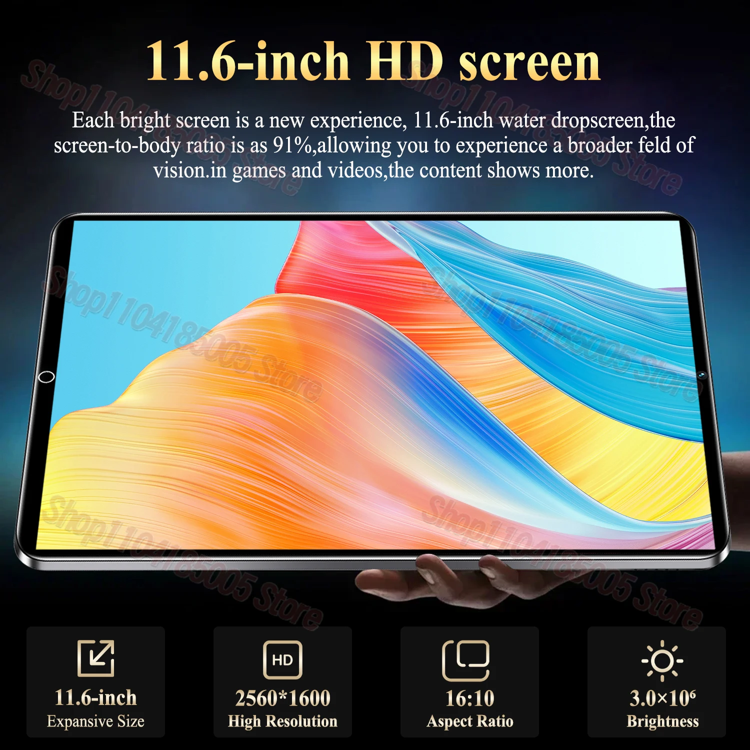 2025 5G Brand New 11.6 inch Tablet Android 12.0 8800mAh 16GB RAM 1TB ROM Wifi 10 Core Tablets PC Network Global