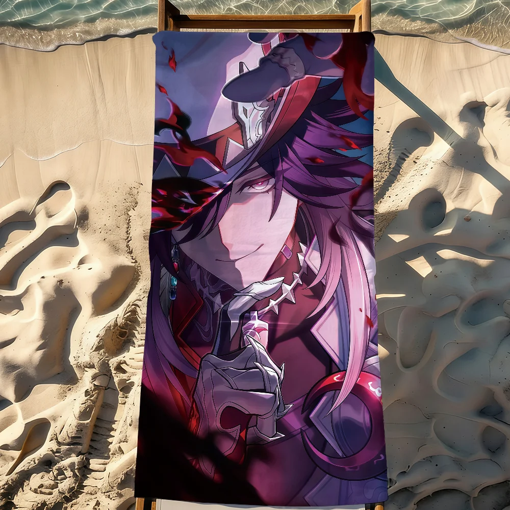 

Game Ashveil Honkai Star Rail Towel Sports Quick Dry Travel Camping Gear Sandproof Soft Light Large Beach Towel