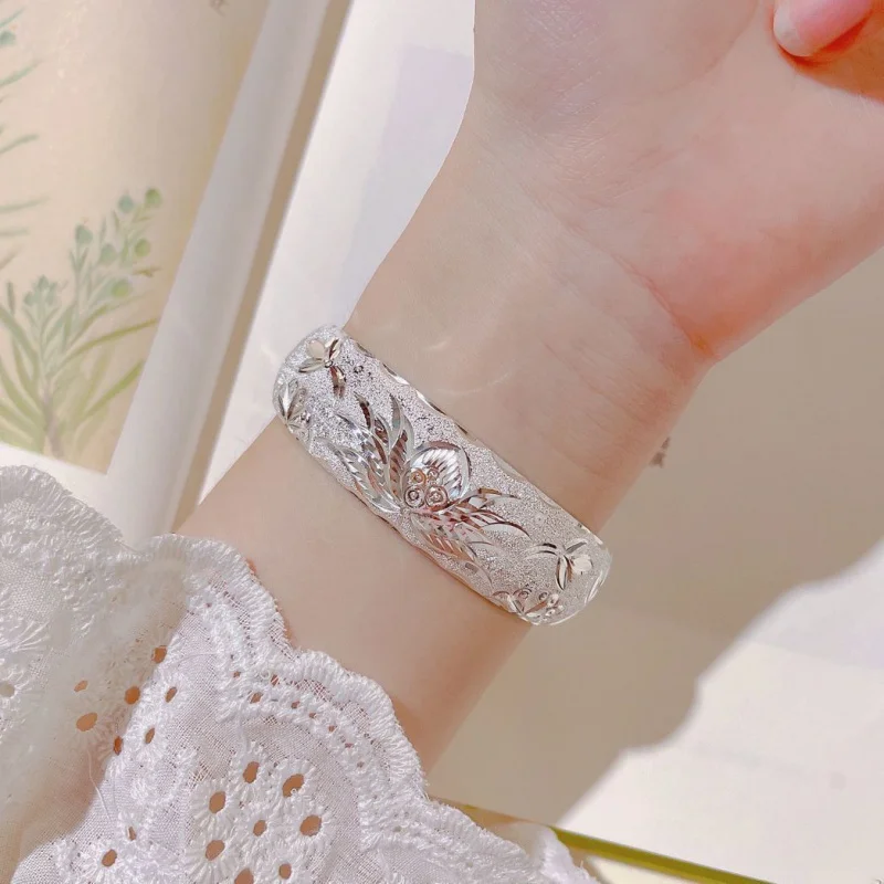 

9999 Sterling Open Women'S And Bracelet Silver Bangle Mom