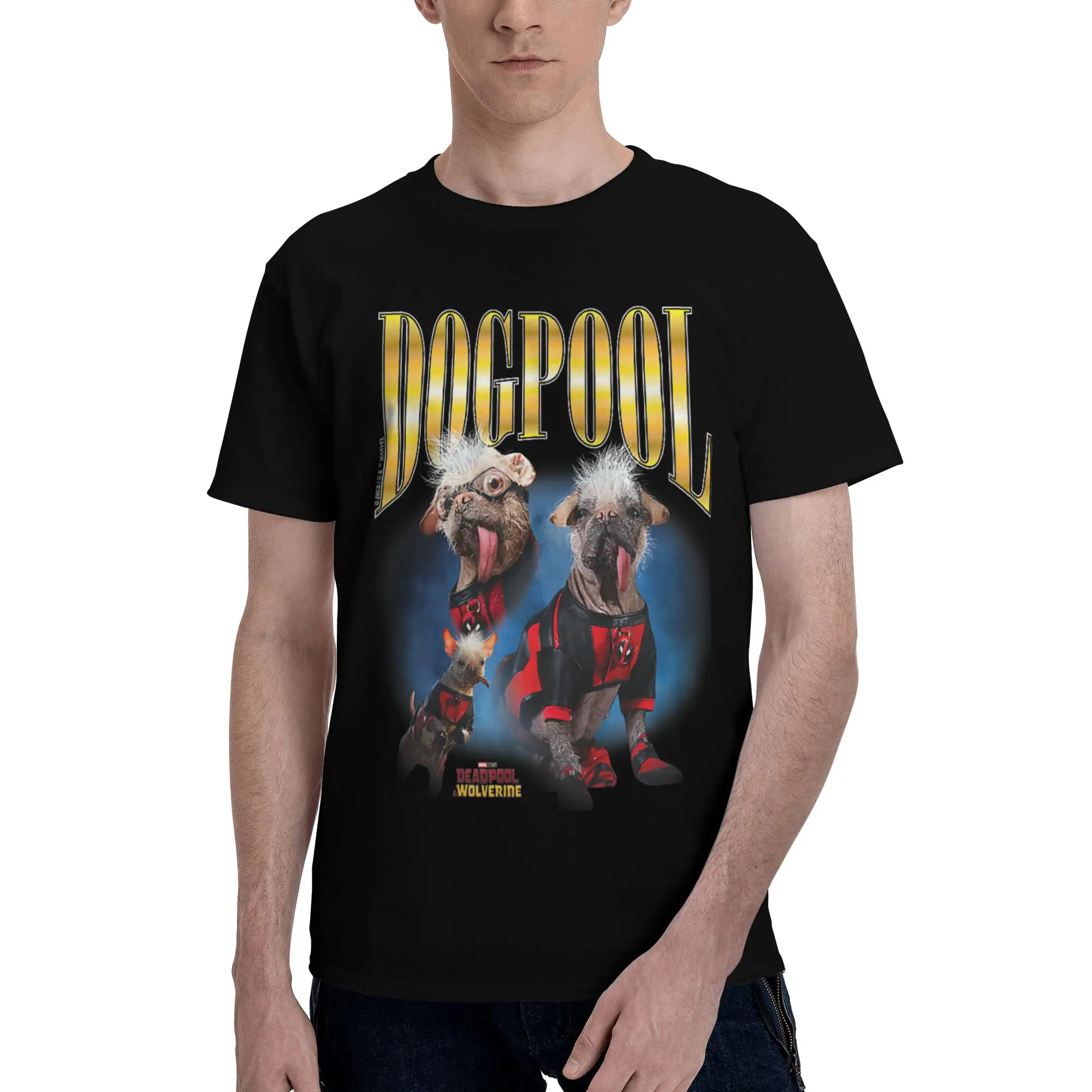 Deadpool and Wolverine Dogpool Bootleg - Camiseta vintage para hombre, camiseta de algodón de manga corta, fugees