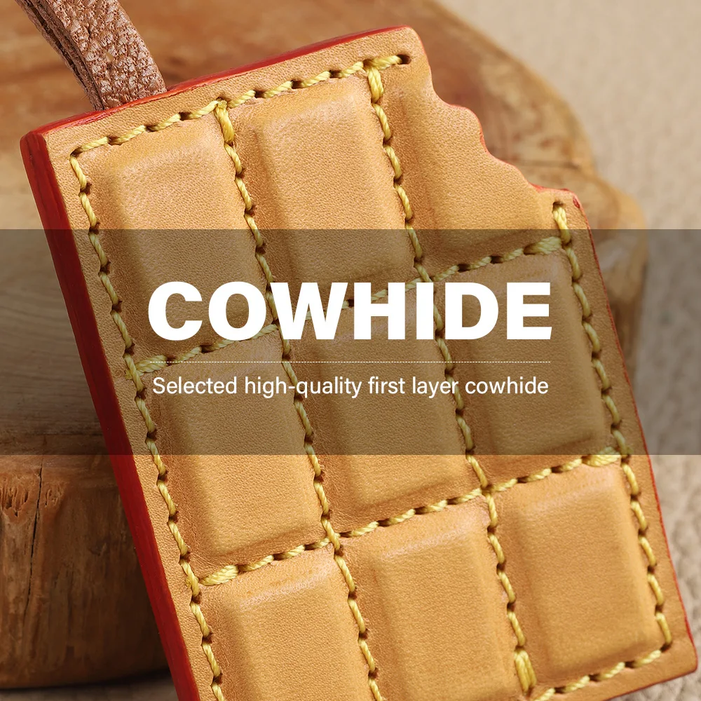 CRAZYSMITH Pingente de bolsa de couro genuíno feito à mão com pingente de chocolate para bolsa LV enfeite pendurado chaveiro acessórios de decoração bolsa de couro pingente de bolsa para bolsa Louis Vuitton