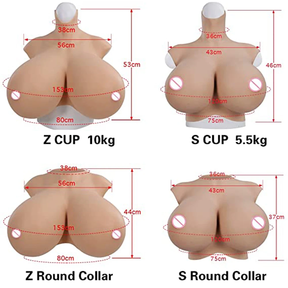 U-Charmmore Huge Boobs S Z Cup Silicone Breast Forms Breastplate For Drag Queen Shemale Crossdresser Transgender Transvestites