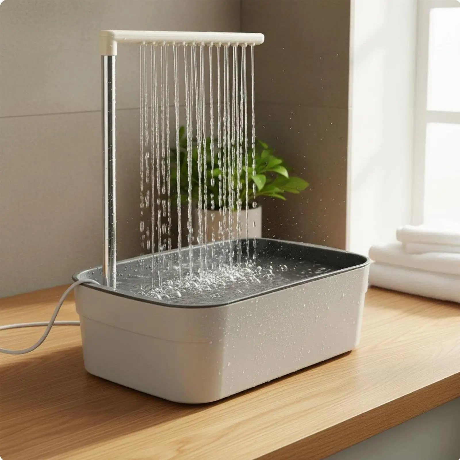 Large Bird Bath Tub for Parakeets and Cockatiels with Rain Simulation Spray for Garden