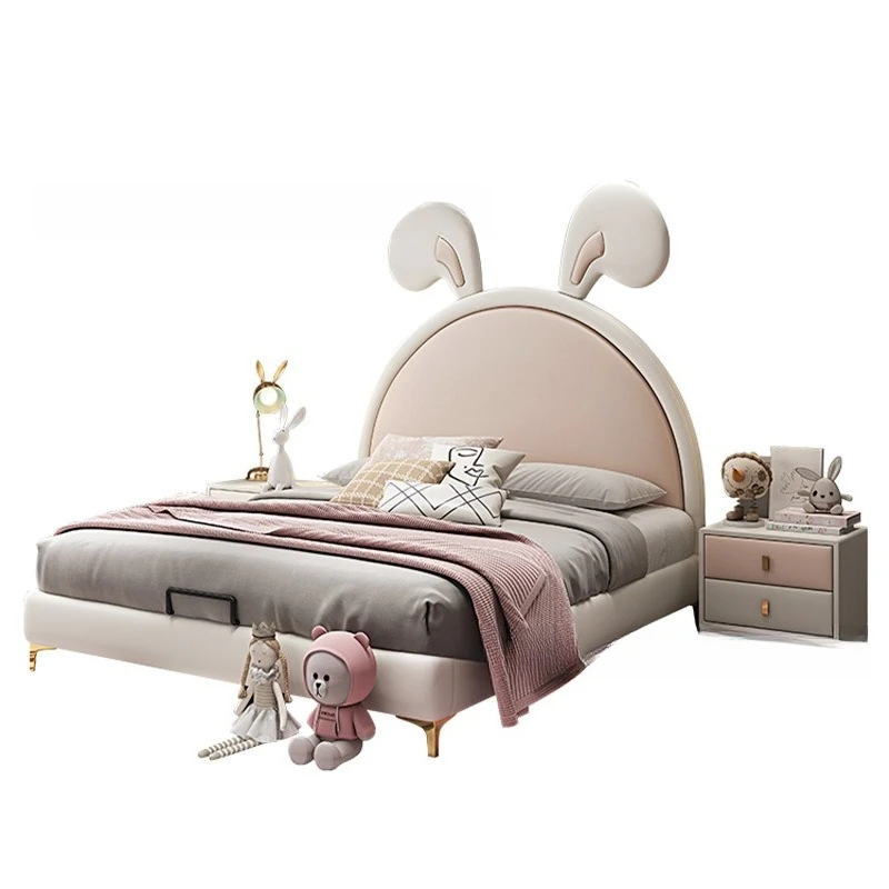 

Rabbit bed light luxury children's princess bed cartoon rabbit ear bed children and girls single 1.2 meters