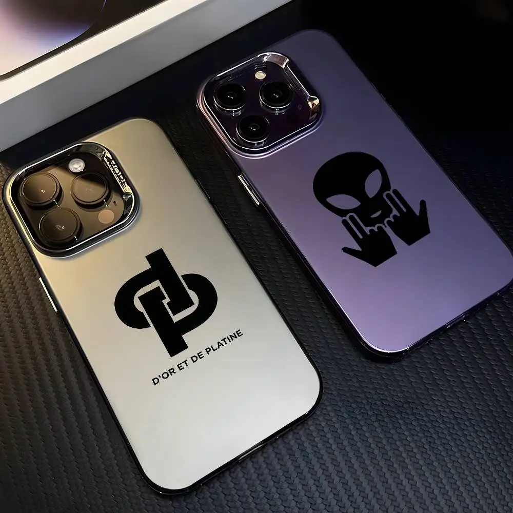 Mode Logo Sänger J-jul Telefon Fall Für IPhone 17 16 15 14 13 12 11 Pro Max Schwarz Lila matte Laser Metallic Aurora Funda