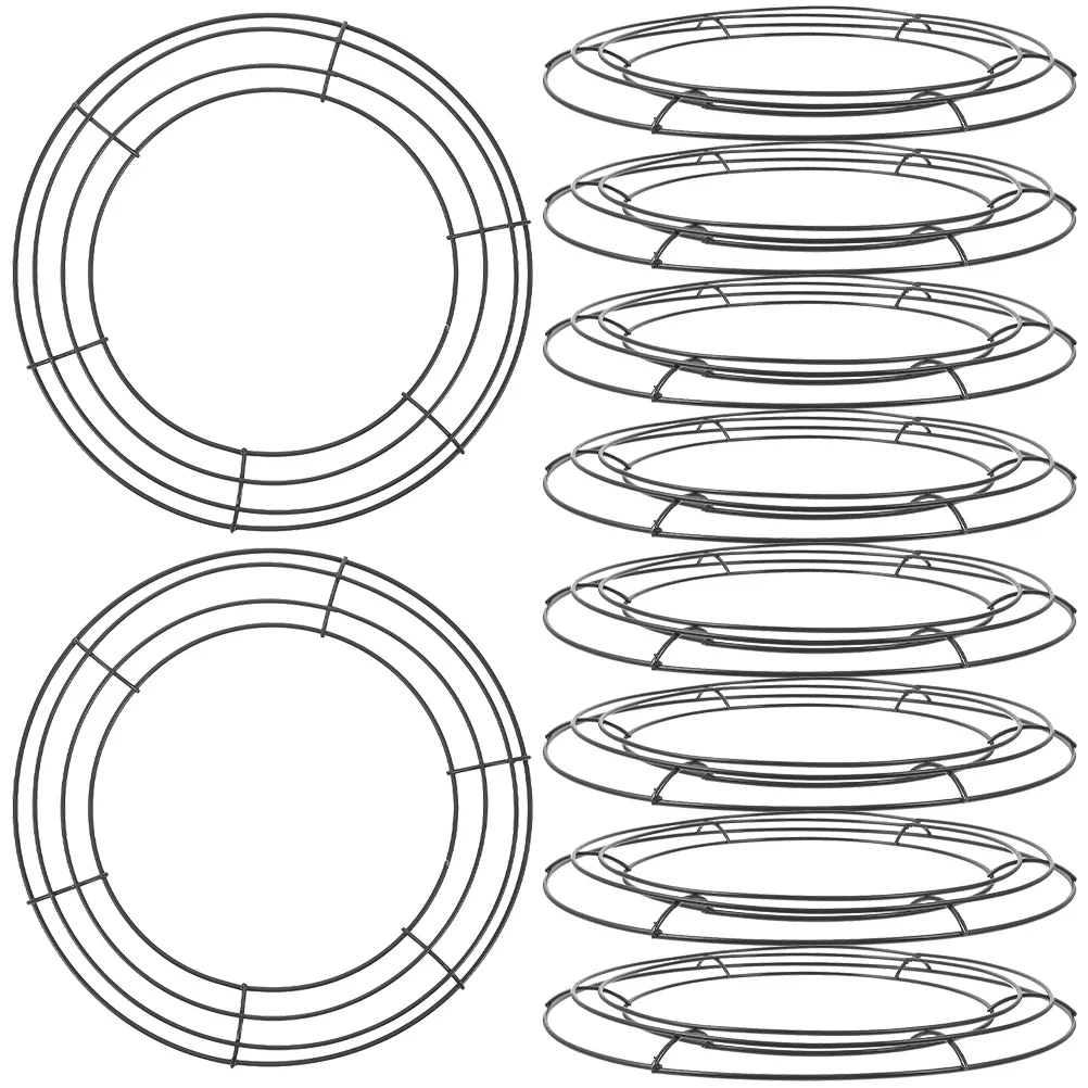 

10 Pcs Round Metal Hoops Craft Rings Christmas Decor Diy Wreath Frames Iron Garland Circle Wire