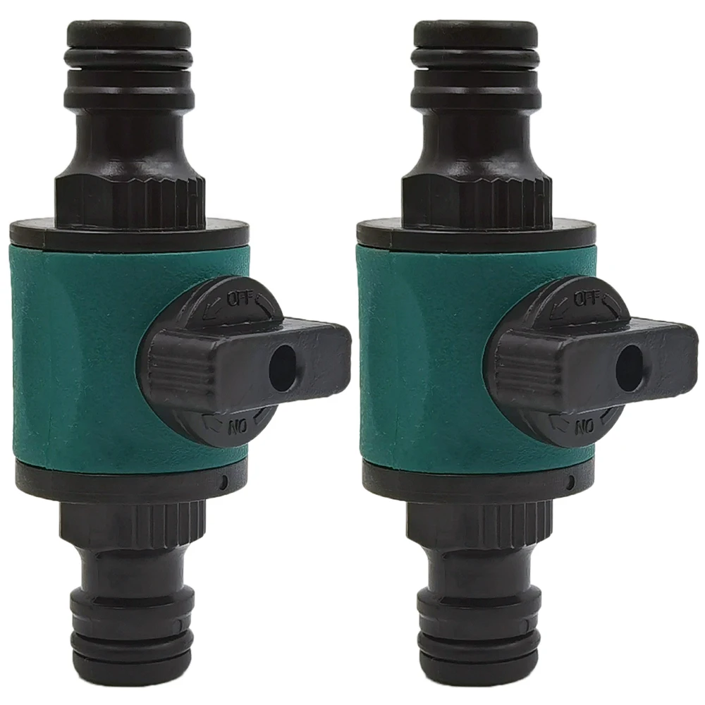 Oasis 2PCS 16MM Garden Equal Hose Connector Repair w/ Shut Off Valve Tubing Tap Adapter Quick Joint for Watering Irrigation