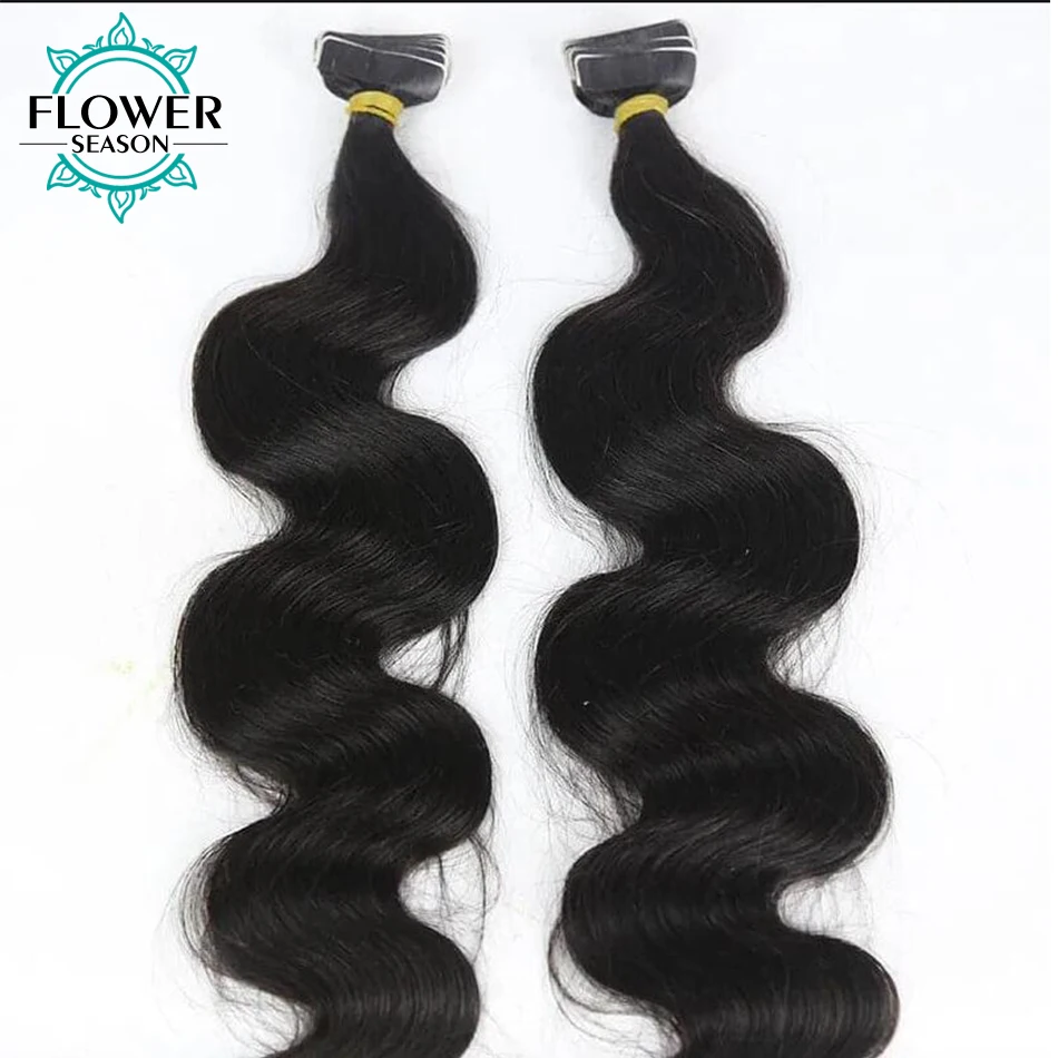 Body Wave Tape In Human Hair Extensions 100% Human Hair Extensions Remy Huid Inslag Lijm Op Voor Salon Van Hoge Kwaliteit 80 Stuks