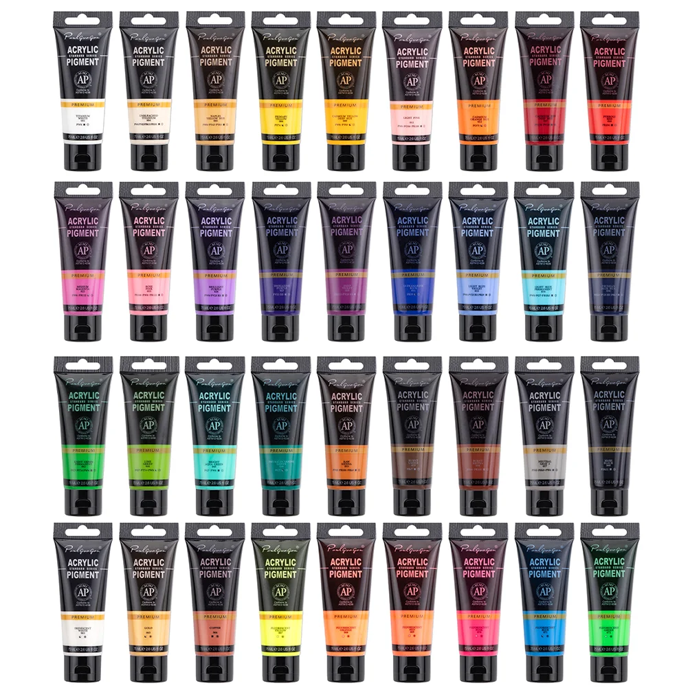 Wasserlösliche Acrylfarbe, lichtecht, professionelles Acrylpigment, schnell trocknend, multifunktional, für Leinwand, Holz, Ton, Stoff, Keramik