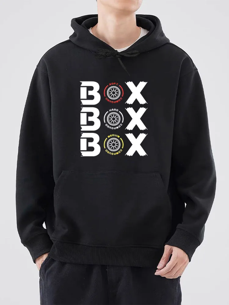 Box Box Box Hodies F1 Reifen Compound V2 Sweatshirts Damen Langarm Top Kapuze Lustige Spiele Kleidung Harajuku Y2k Kleidung