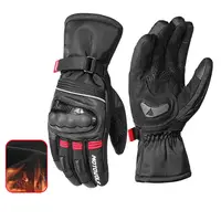 Guantes Térmicos de Motocicleta para Invierno Motowolf, Guantes Impermeables para Motociclistas, Guantes de Forro Polar Resistentes al Viento, Guantes de Motocross de Cuero, Equipo de Motociclismo