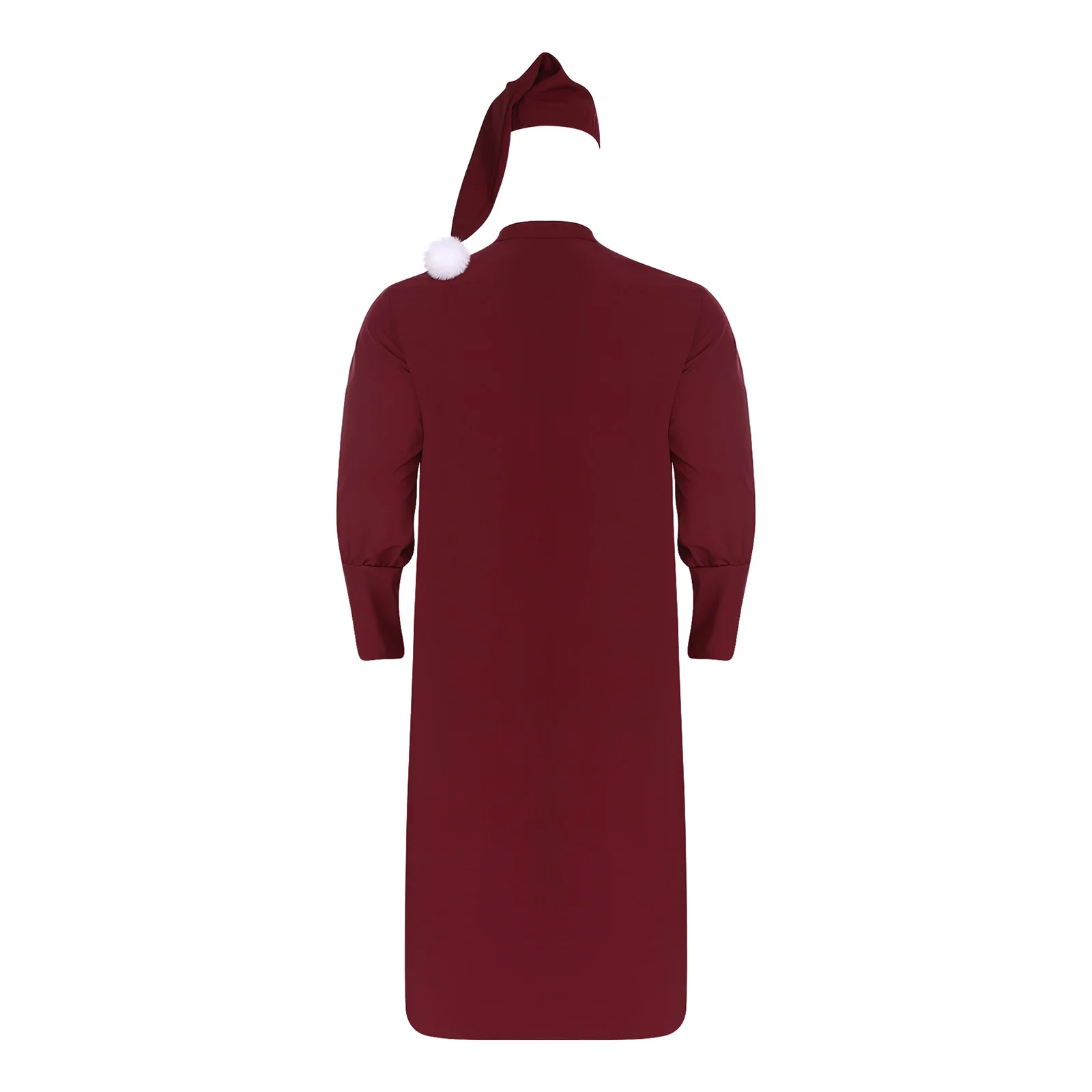 

Men Gothic Renaissance Sleep Gown with Hat Solid Color Loose Long Robe for Night Christmas Pajamas Party Masquerade Sleep Dress