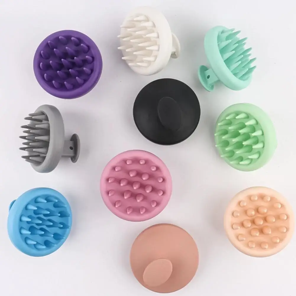 Sikat Pijat Kulit Kepala Silikon Lembut, Sikat Pijat Tubuh, Sikat Pembersih Rambut, Sikat Cuci Rambut Basah, Sisir Bergigi, Alat Salon Tata Rambut