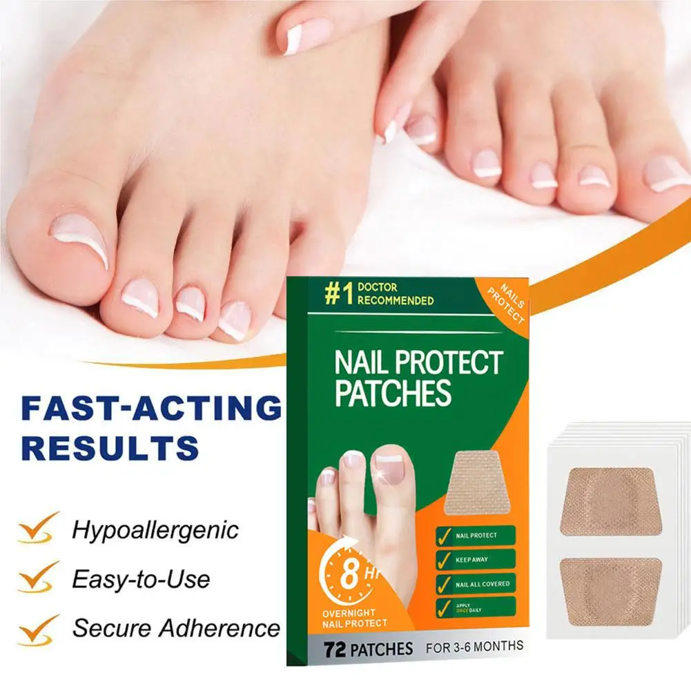 New 72PCS Foot Nail Repair Patch Grey Fungal Nail Thicken Infection Ingrown Soft Sticker Paronychia Hand Correction Toenail I4C8