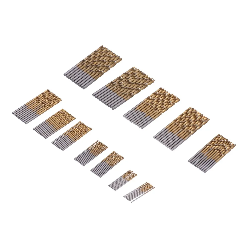 

120pcs Durable Six Sizes Twist Drill Bits Metric Sizes 1/1.5/2/2.5/3/3.5mm Ti Plated Drill Bits Drill Bit Set Metal Drilling