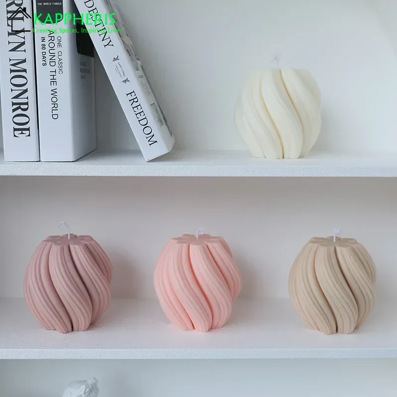 Velas aromáticas con remolino 3D, velas aromáticas únicas con curva en espiral, velas decorativas para el hogar sin humo en decoración de habitación