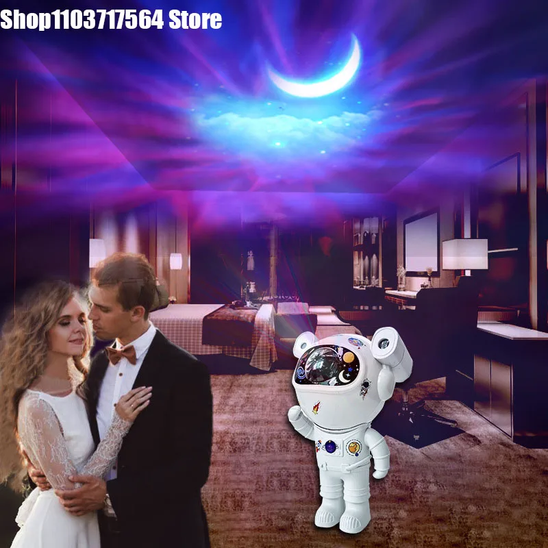 Bluetooth astronaut starlight projector LED bedroom ambiance night light aurora moon astronaut Bluetooth speaker accessories