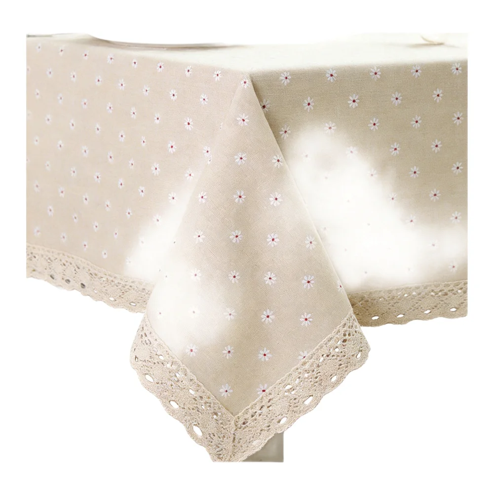 90*90CM Square Tablecloth Table Cover For Outdoor Use Smooth Finish Cover Wrinkle Resistance Cotton And Linen Material