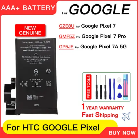 100% genuine Replacement Battery GZE8U GMF5Z GP5JE For HTC Google Pixel 7 7 pro 7A PRO Replace Battery Batteries Batteria+Tools